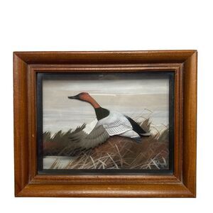 Vintage Joseph Q. Whipple Shadowbox Diorama Canvasback Duck in Flight